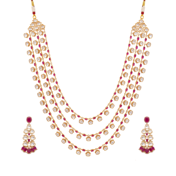 Multi-Strand Polki Stone Long Set