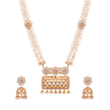 Pearl Bead Polki Long Set