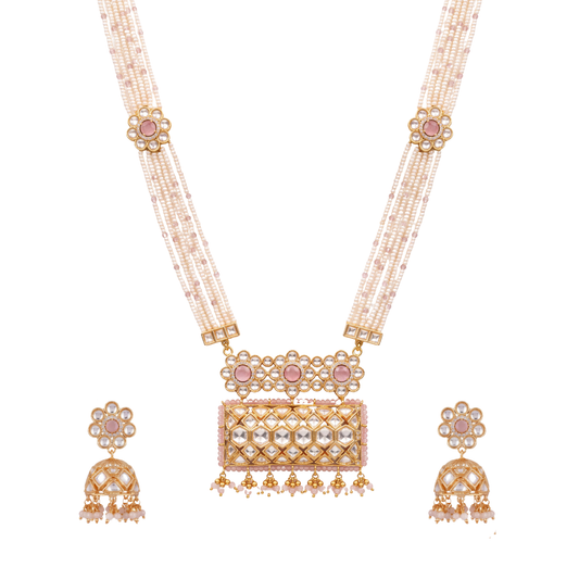 Pearl Bead Polki Long Set