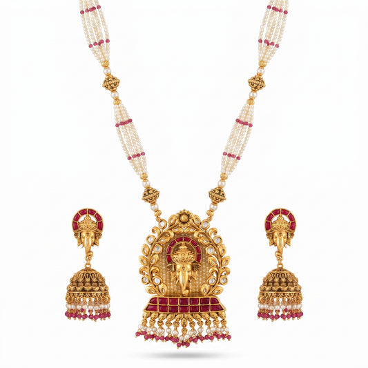 Lambodara Long Necklace Set