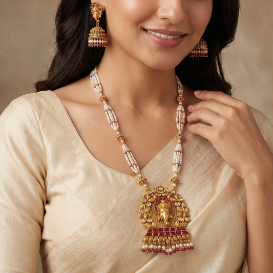 Lambodara Long Necklace Set