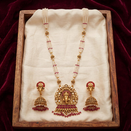 Lambodara Long Necklace Set