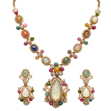 Multicolor Navratna Long Set