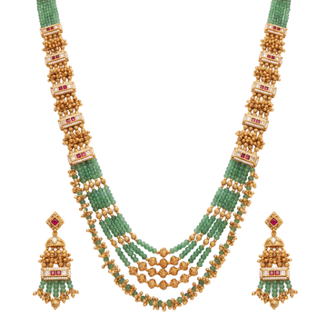 The Royal Panchlada Emerald Long Haar Set