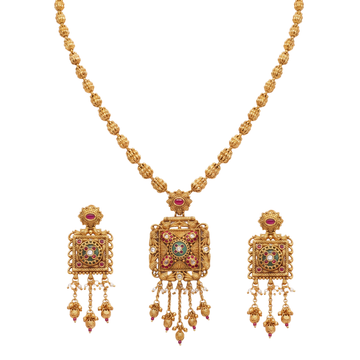 The Heritage Square Melon-Bead Pendant Set
