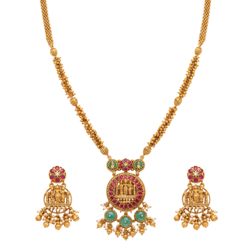 The Heritage Meenakari Pendant & Jhumka Station Haar Set