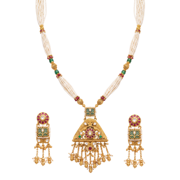 The Royal Triangular Multi-Strand Pearl Haar Set