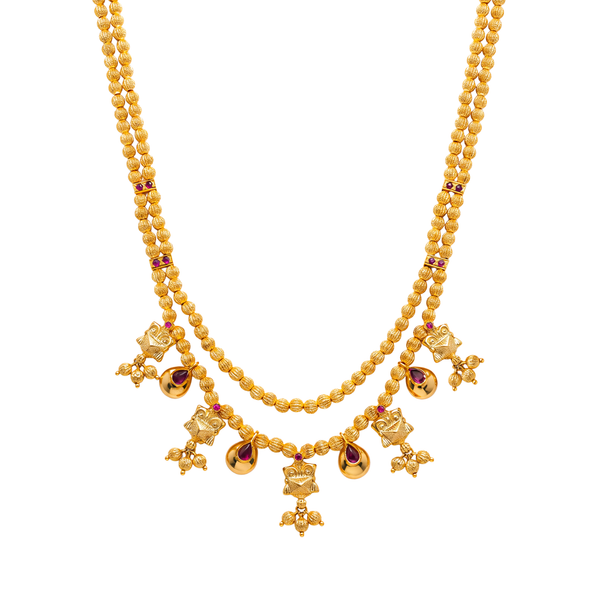Manimayur: Peacock Drop Long Necklace