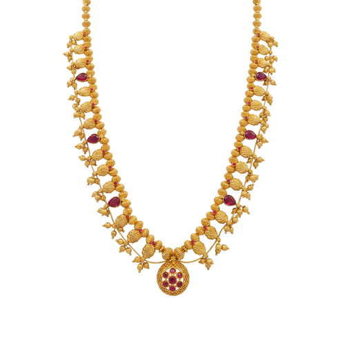 Vasantika: Heritage Ruby Long Necklace Set