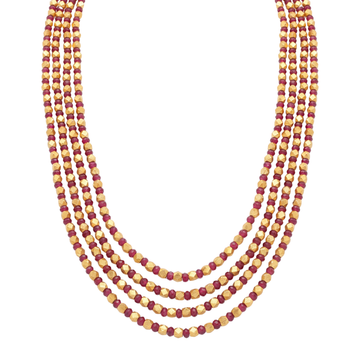 The Manikya Ruby Faceted Layered Mala
