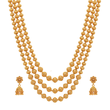 The Shahi Triveni Textured Gold Multi-Layer Mala Set