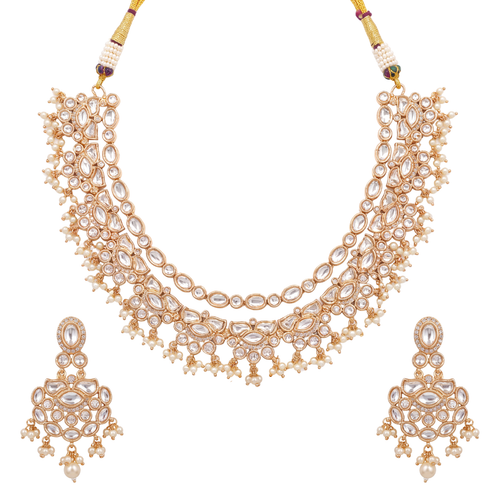 The Regal Kundan & Pearl Layered Haar Set