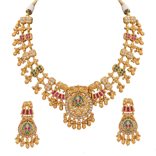 The Laxmi Filigree Textured Antique Necklace Set