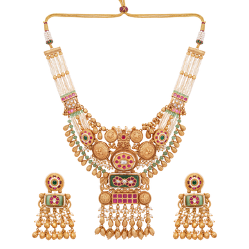 The Rajwadi Kundan Motikaar Haar Set