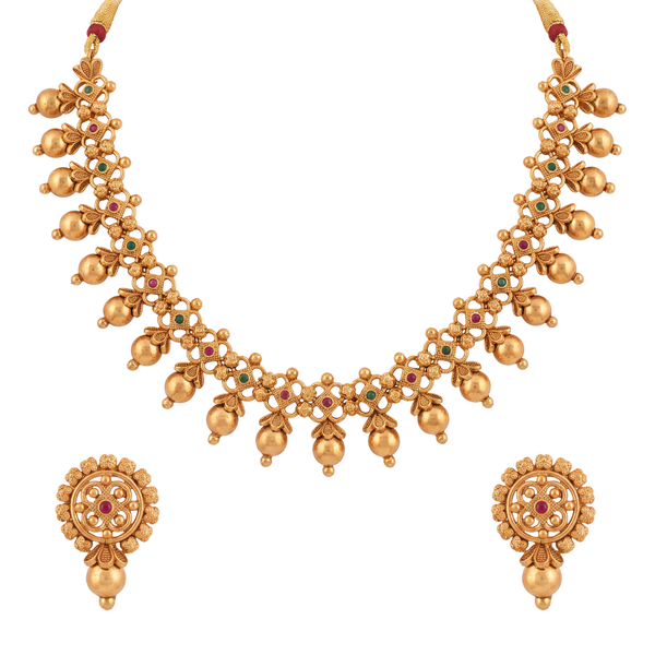 Jaalakusuma: Floral Lattice Necklace Set