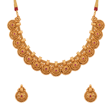 Karnikavali: Floral Medallion Necklace Set