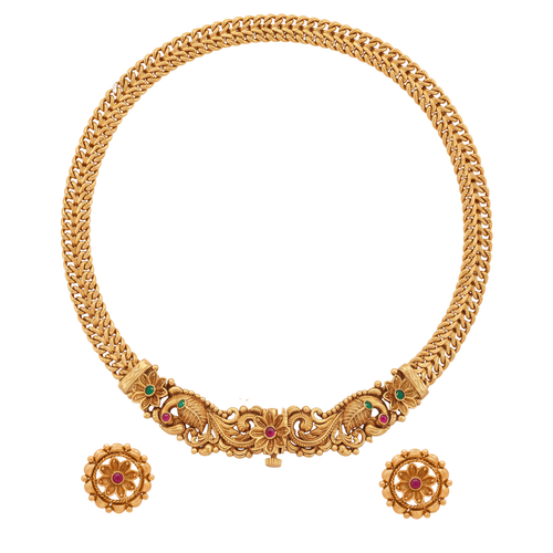 Latarekha: Floral Weave Necklace Set