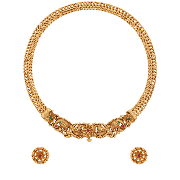 Latarekha: Floral Weave Necklace Set