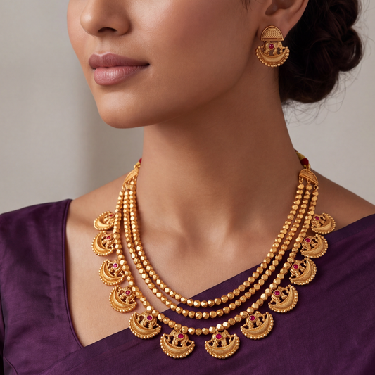 Karisutra Necklace Set – Heritage 24K Gold Layered Necklace Set by Ritvaa