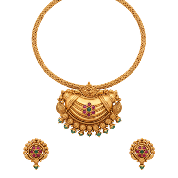 Phulmudra Necklace Set – Heritage 24K Gold Layered Necklace Set by Ritvaa