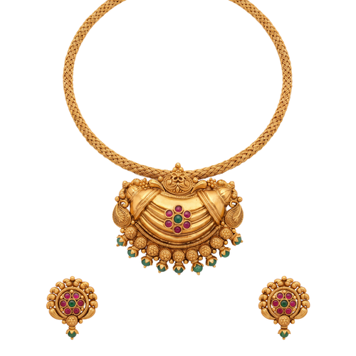 Phulmudra Necklace Set – Heritage 24K Gold Layered Necklace Set by Ritvaa