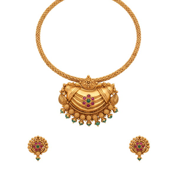 Phulmudra Necklace Set – Heritage 24K Gold Layered Necklace Set by Ritvaa