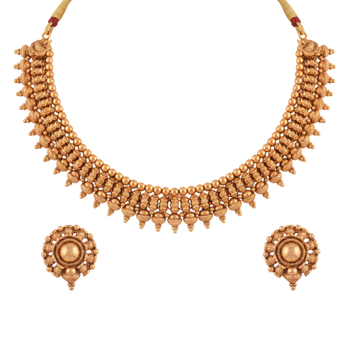 Svaramauli Necklace Set – Heritage 24K Gold Layered Necklace Set by Ritvaa
