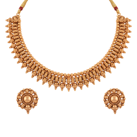 Svaramauli Necklace Set – Heritage 24K Gold Layered Necklace Set by Ritvaa