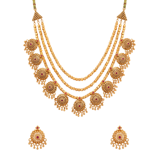 Rajsurya Necklace Set – Kolhapuri Saaj Inspired 24K Gold Layered Necklace Set by Ritvaa