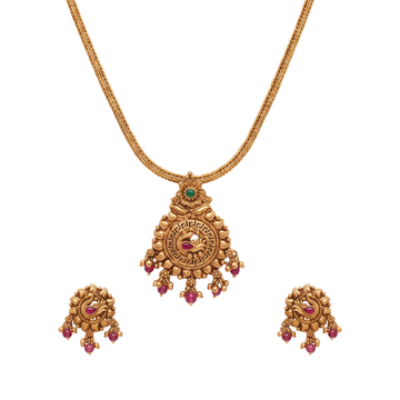 Suhamsa Necklace Set – Temple Heritage 24K Gold Layered Necklace Set by Ritvaa