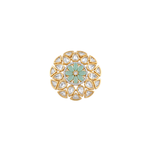 Mint Green Polki Ring