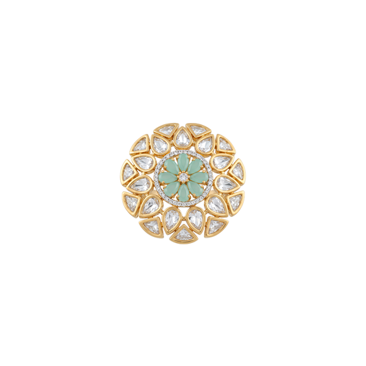 Mint Green Polki Ring