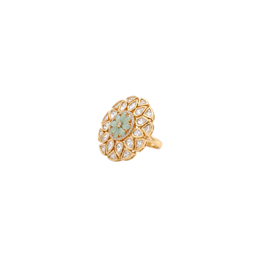 Mint Green Polki Ring