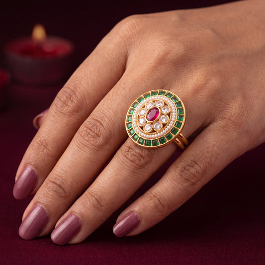 The Rajkumari Concentric Navratna Ring