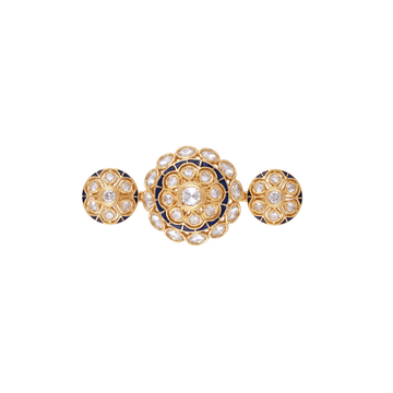 The Devangana Meenakari Tiered Polki Double-Finger Ring
