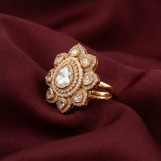 The Padmavati Bloom Pearl Starburst Ring