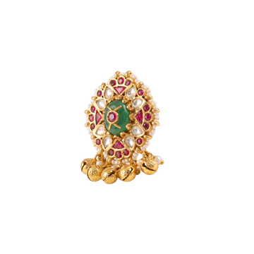The Charumati Navratna Oval Shield Ring