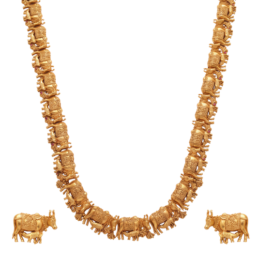 Kamadugha Haar Set – Heritage 24K Gold Layered Temple Haar Set by Ritvaa