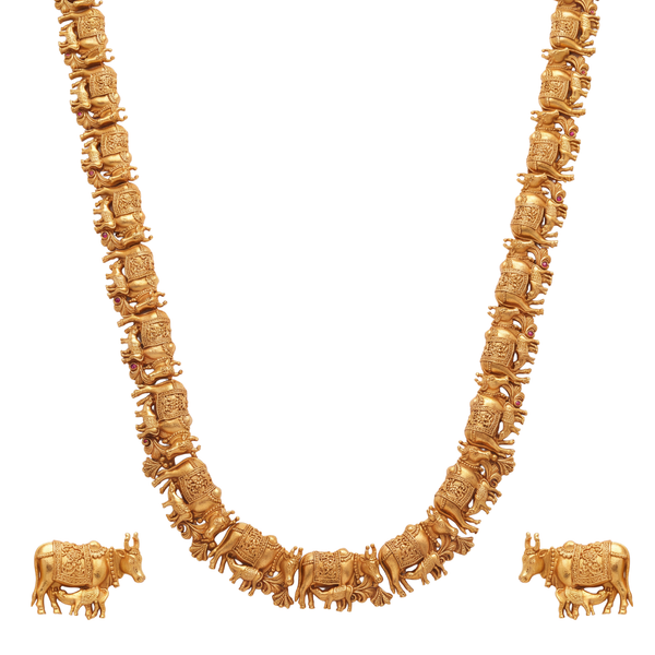 Kamadugha Haar Set – Heritage 24K Gold Layered Temple Haar Set by Ritvaa