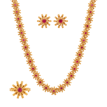 Karpuri Haar Set – Floral Heritage 24K Gold Layered Haar by Ritvaa