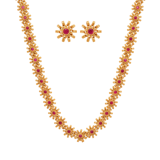 Karpuri Haar Set – Floral Heritage 24K Gold Layered Haar by Ritvaa
