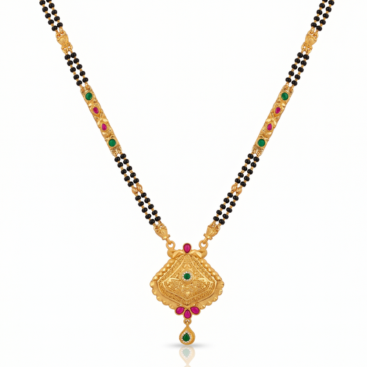 Ritvaa Diamond-Medallion Traditional Mangalsutra