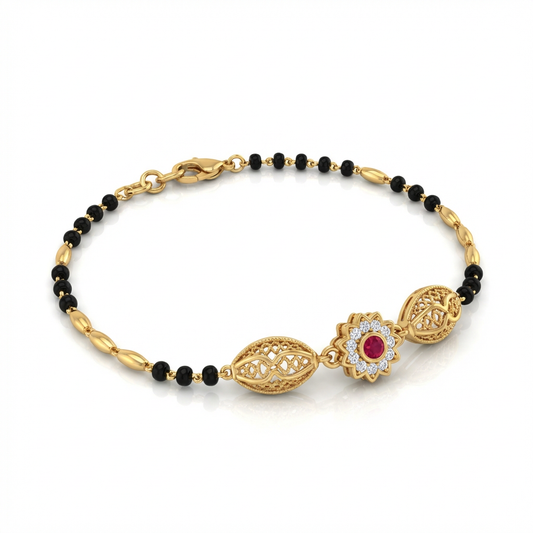The Advika Ruby Mangalsutra Bracelet