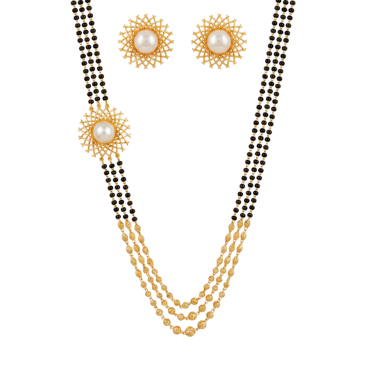 Ritvaa Geometric Hexagon Lattice Mangalsutra Set