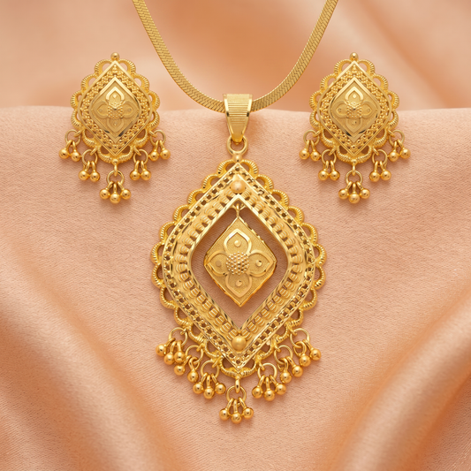 Ritvaa Heritage Floral Lattice Pendant Set