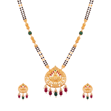 Peacock Design Gemstone Mangalsutra