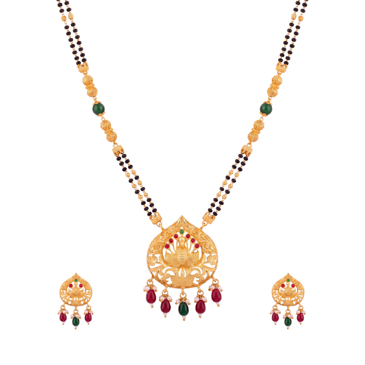 Peacock Design Gemstone Mangalsutra