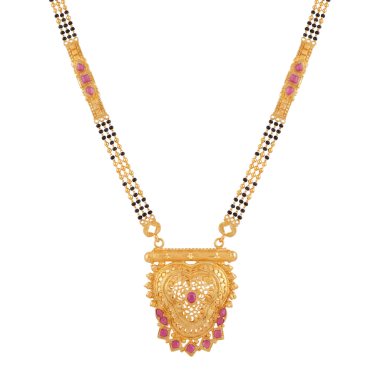 Heart Motif Gold Mangalsutra