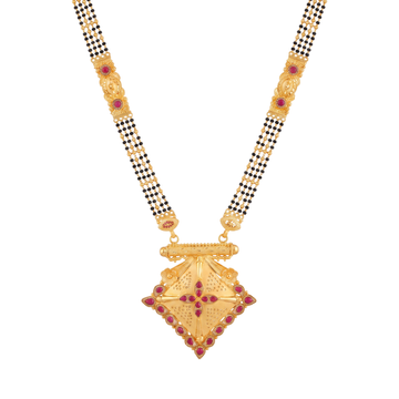 Geometric Ruby Gold Mangalsutra
