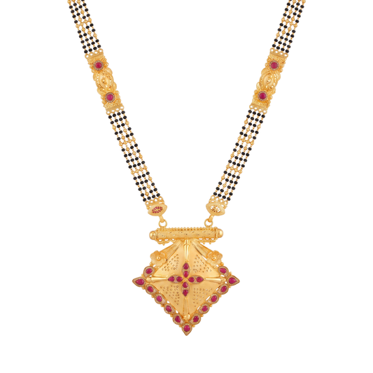 Geometric Ruby Gold Mangalsutra